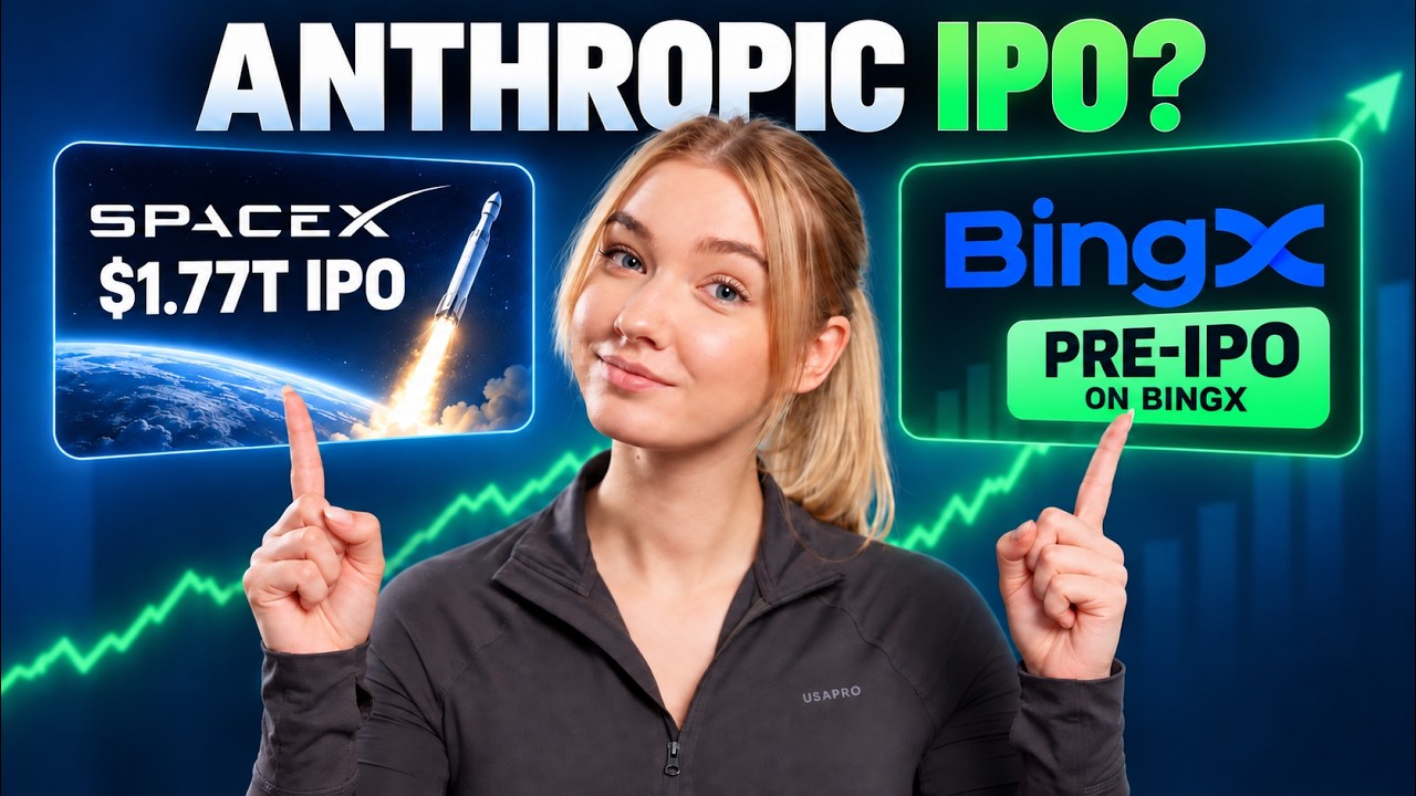 YouTube post by @web3planet for BingX. Caption reads: SpaceX & Anthropic Pre-IPO? (BingX Pre-IPO....