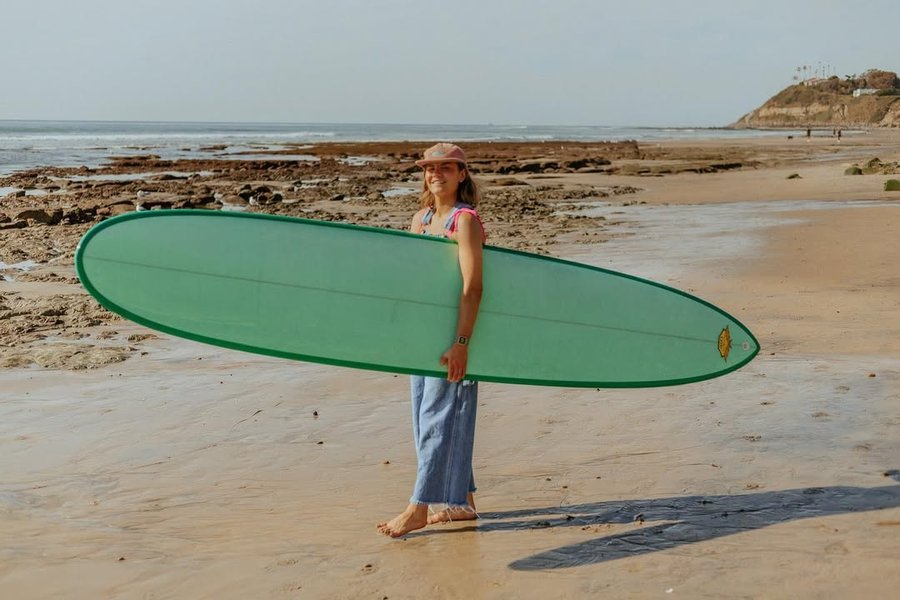 Instagram post by @hannahbendall for Freestyle Watches. Caption reads: Lap 21 around the sun 

#surf #surfboard....