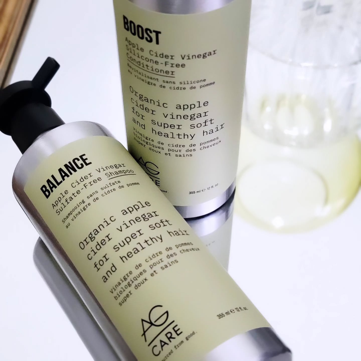 Instagram post by @shimm.quest for AG Care. Caption reads: [...] add them in hair care? I've been using....