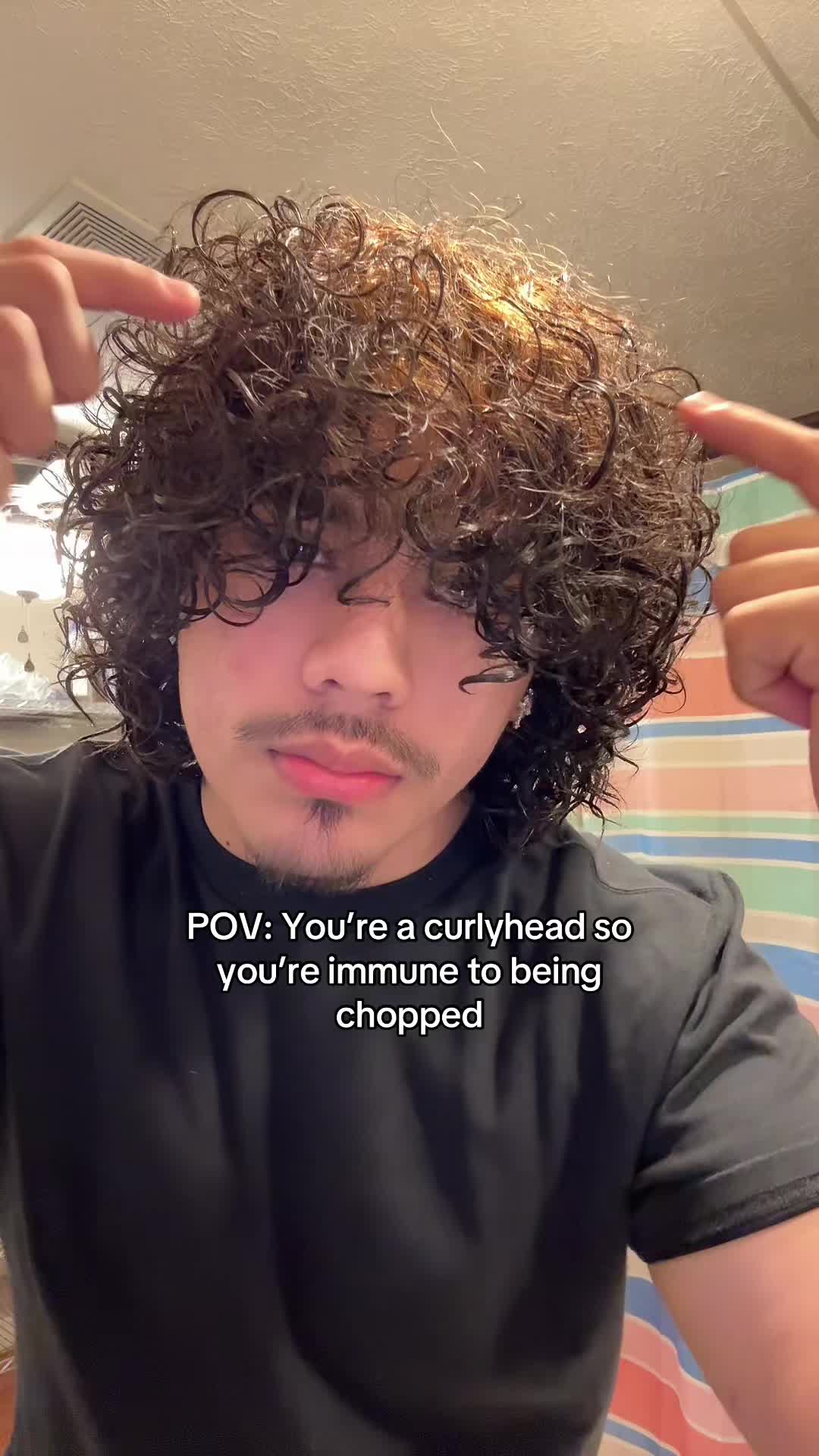 TikTok post by @frizznotrizz for Based BodyWorks. Caption reads: [...] #curlyhead #curlyheads #basedbodyworks....