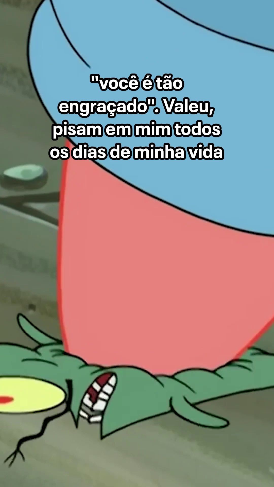 Instagram post by @bobesponjapt for Nick. Caption reads: Aqui jazem as esperanças e sonhos do Plankton....