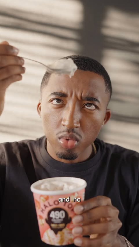 Instagram post by @nijelbmurray for Halo Top Creamery. Caption reads: [...] trade-offs, or mental math.😏....