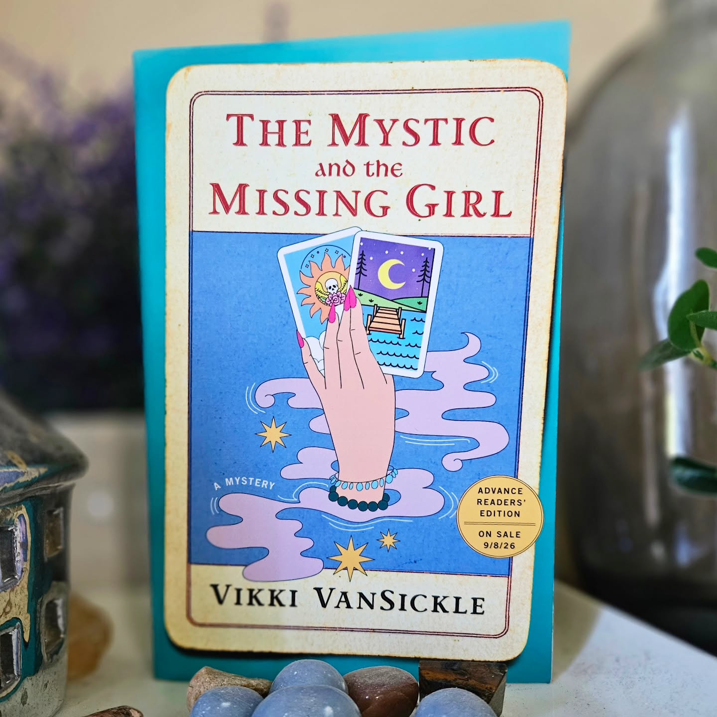 Instagram post by @autumn.booked for Minotaur Books. Caption reads: 🪔The Mystic and the Missing Girl by Vikki....