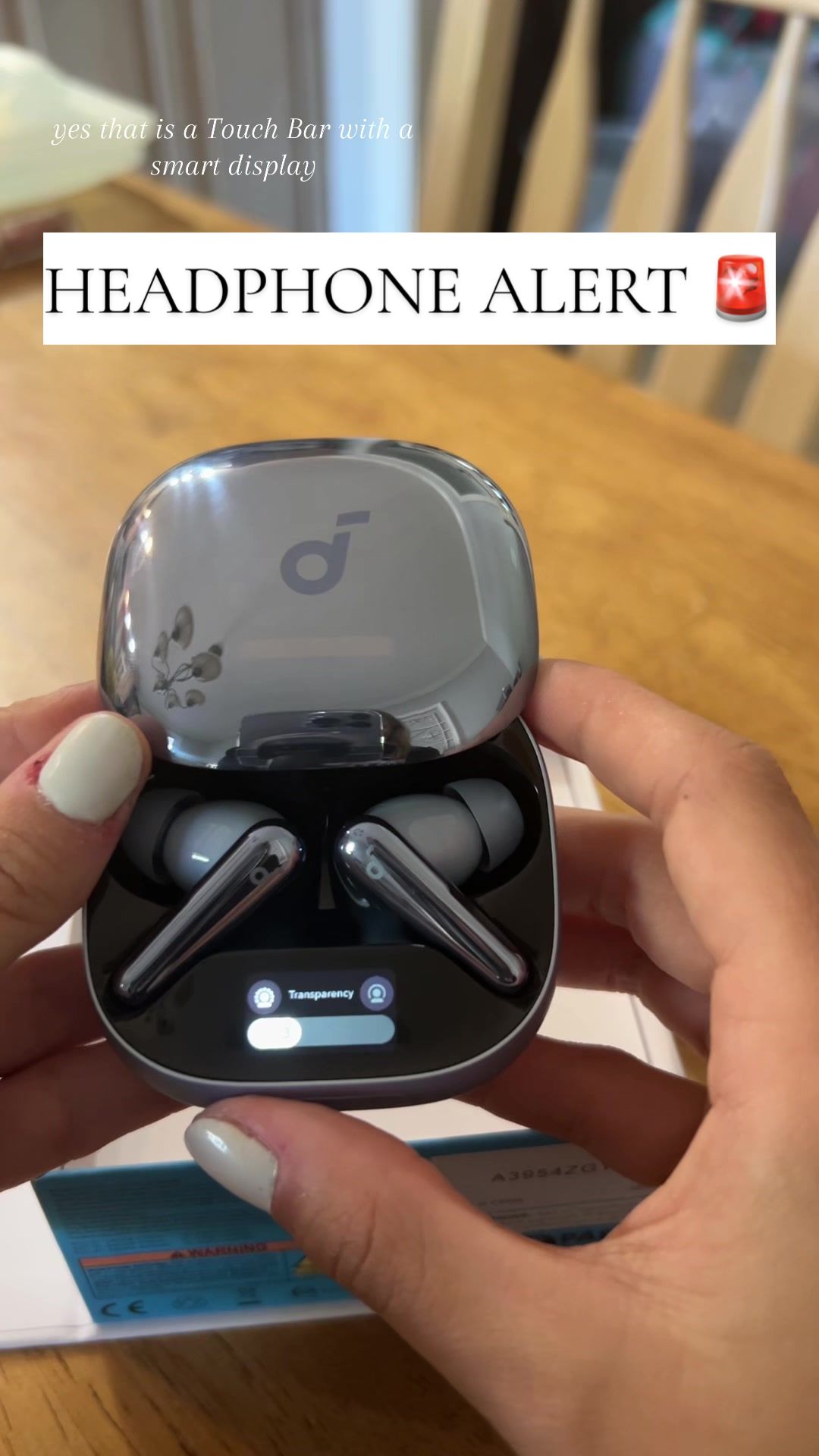 TikTok post by @kyleeemorriss for Soundcore by Anker. Caption reads: THESE ARE INSANE 🚨🚨🚨 #techtok #soundcore....