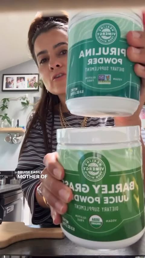 Instagram post by @healingfromtheinsidenout for Vimergy. Caption reads: [...] or fresh orange juice to blend #ad #Vimergy....