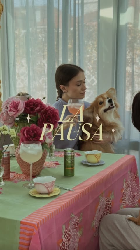 Instagram post by @ginevraberetta_ for Fever-Tree Mixers. Caption reads: #adv La Pausa by Fever Tree 🌸🫧🌼 #ivegotthefever....
