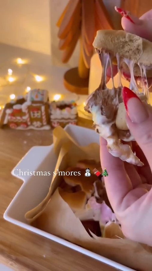 Instagram post by @thechadwick_home for Home Bargains. Caption reads: Air fryer Christmas s’mores ☃️ I made some....