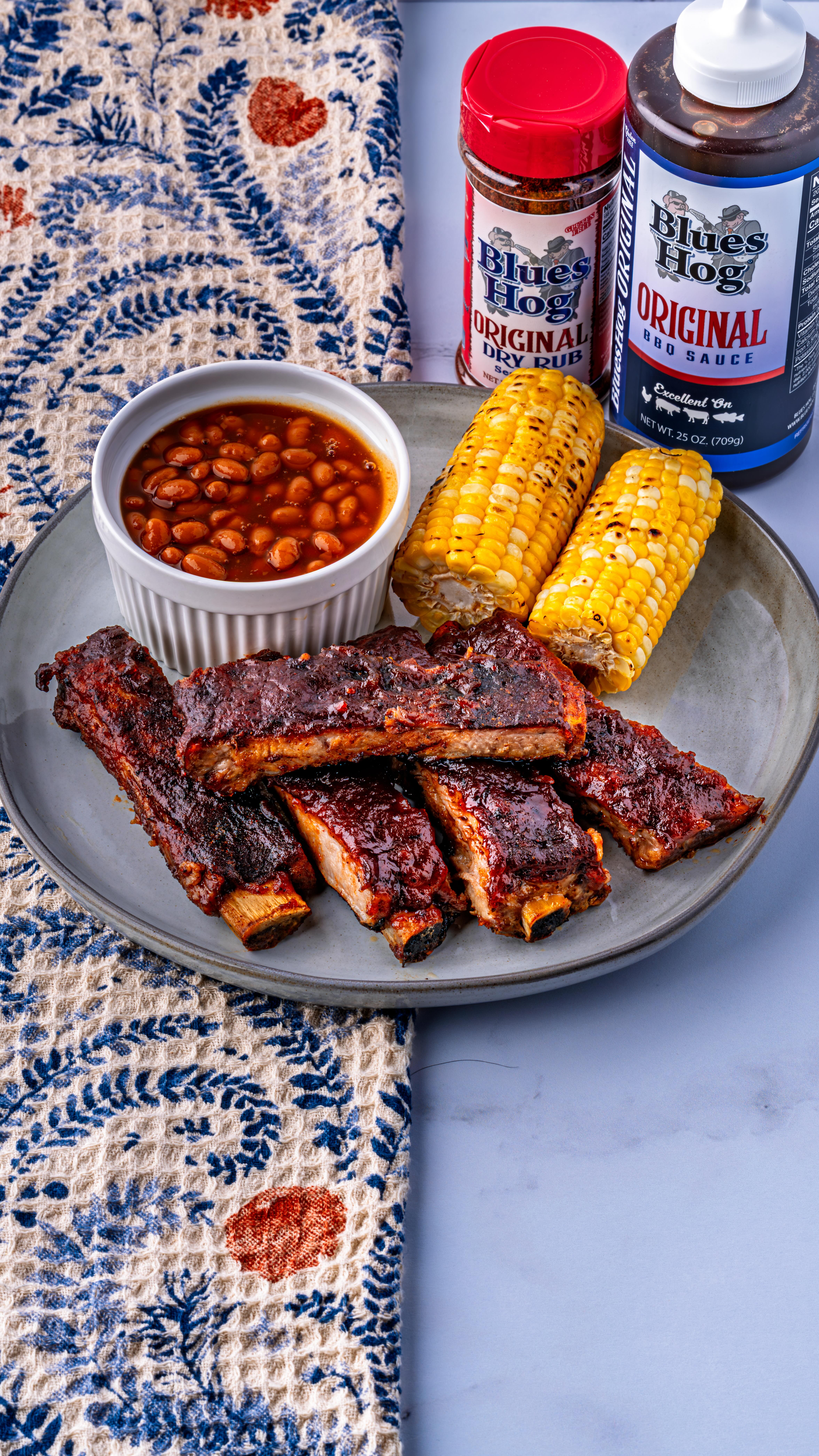 Instagram post by @dowellcooks for Blues Hog. Caption reads: Fall is in full swing and these Apple Butter BBQ....