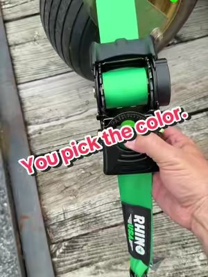 TikTok post by @itsjustbaker5 for RHINO USA. Caption reads: He will like these. Rhino USA 2" x 10' Retractable....