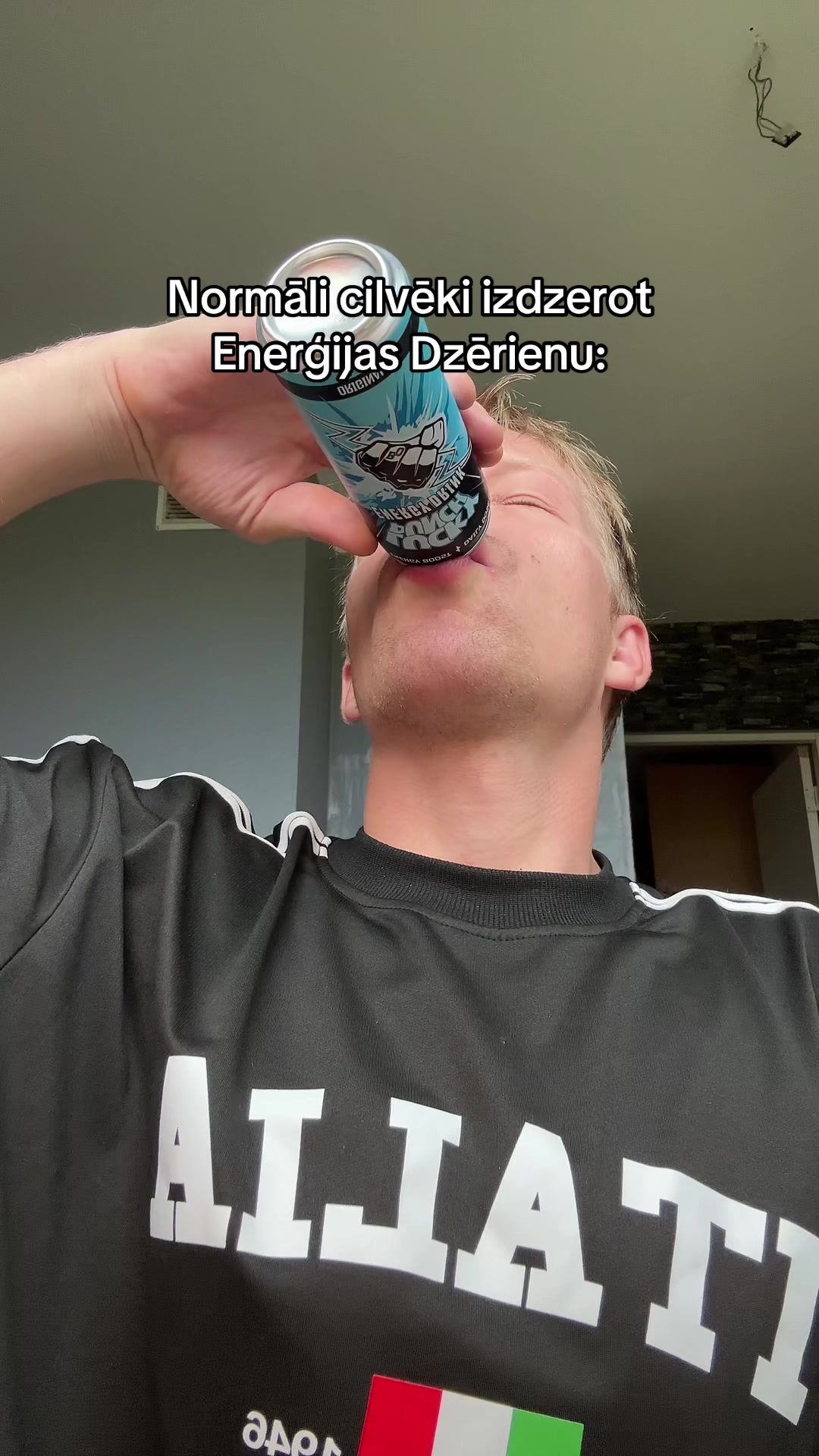 TikTok post by @audzhudeels for Lucky Punch Energy Drink. Caption reads: [...] dzēriens ? 🤔 @LUCKY PUNCH ENERGY DRINK™ man....