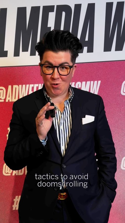 Instagram post by @underthedesknews for Adweek. Caption reads: @underthedesknews helping with our scroll diet....