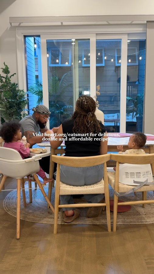 Instagram post by @themayagraves for American Heart Association. Caption reads: My toddler is exploring new meals thanks to....