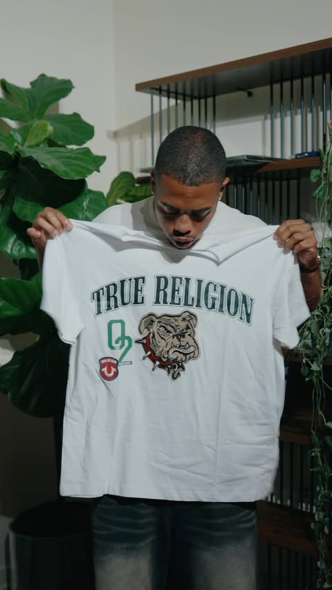 Instagram post by @jordanbentley for True Religion. Caption reads: Come with me to my first casting w/ @truereligion....