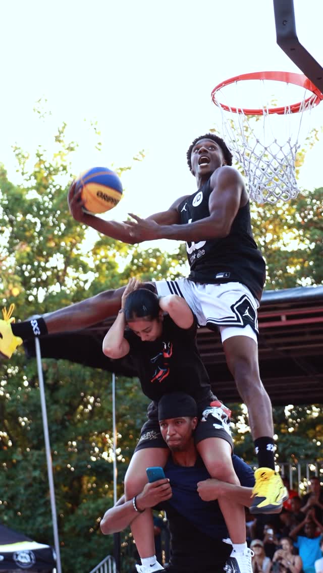Instagram post by @balloutuk for JD Sports. Caption reads: Home coming dunk for @iamtheroyalguard....