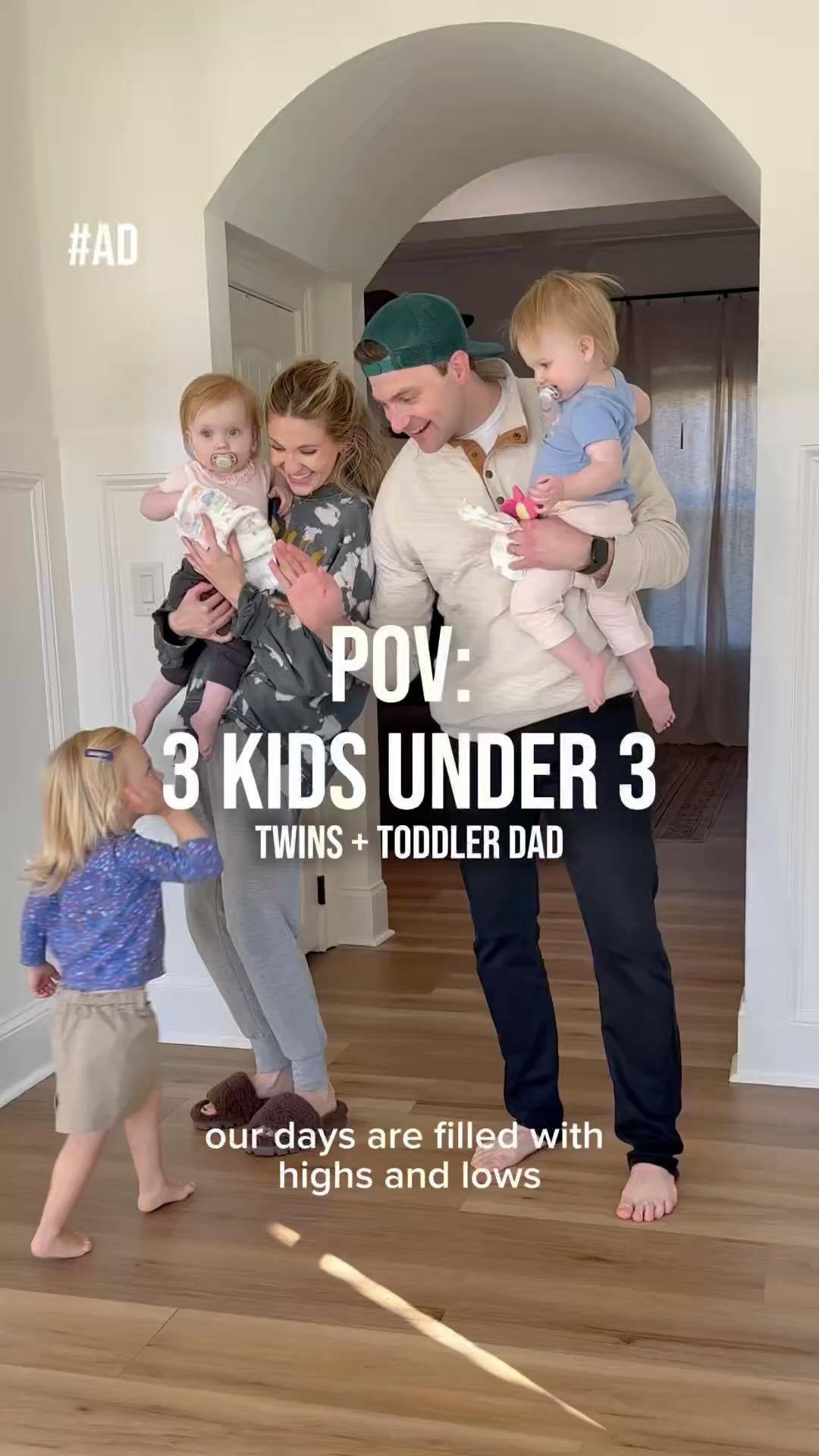 Instagram post by @jjake_____ for Huggies. Caption reads: #ad Parenting is hard - but @huggies Snug & Dry....