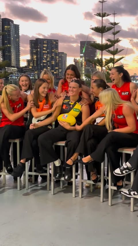 Instagram post by @aflwomens for Telstra. Caption reads: Future stars of the comp ⭐️.