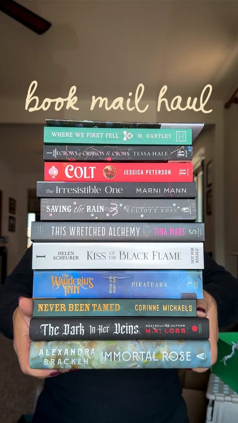 Instagram post by @brandibuystoomanybooks for Valentine PR. Caption reads: BOOK MAIL MONDAY! 📚🙌🏻 The BEST day of the week!....