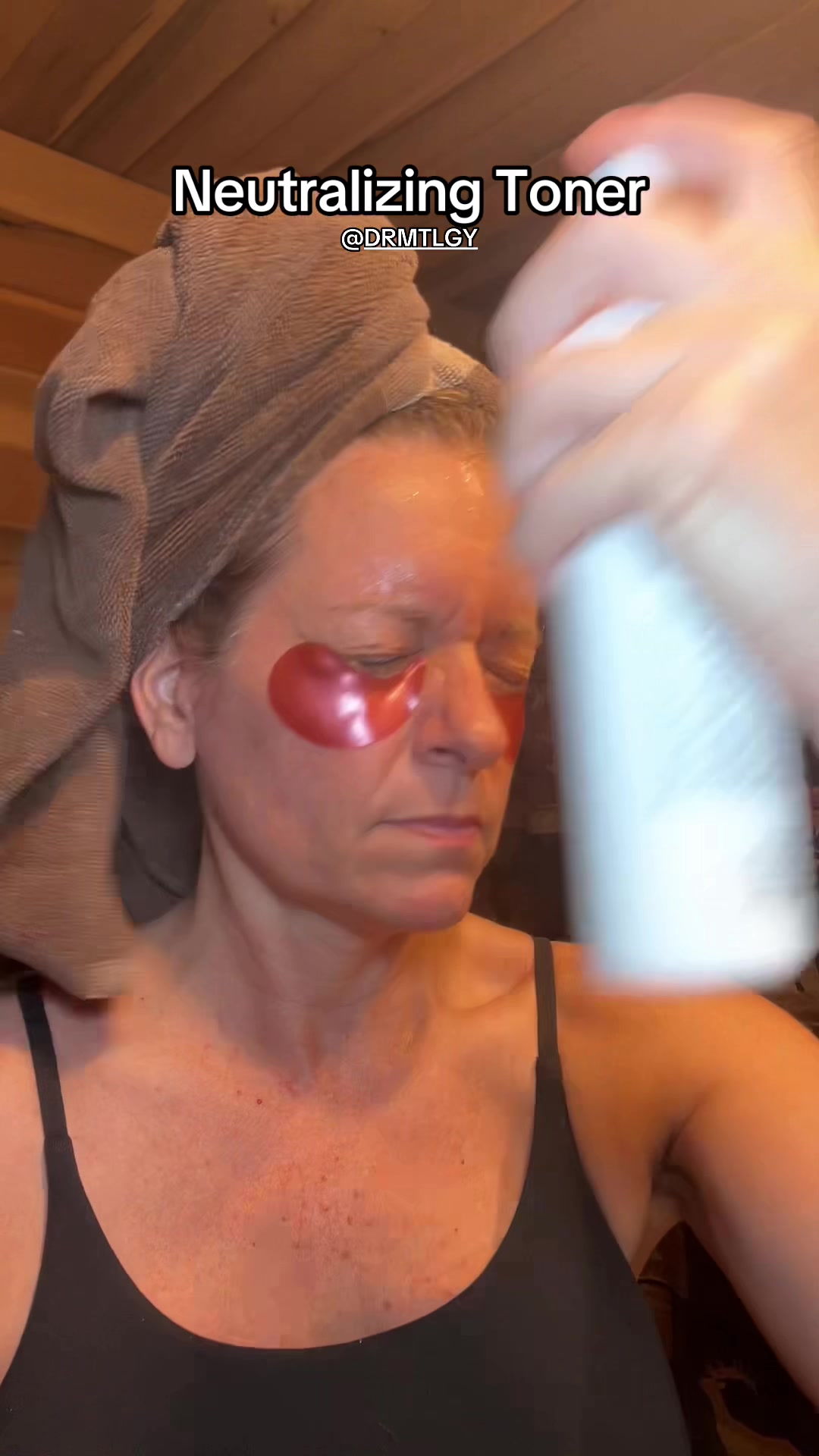 TikTok post by @mommasholesgenx for DRMTLGY. Caption reads: Neutralizing Toner by @DRMTLGY to prep your....