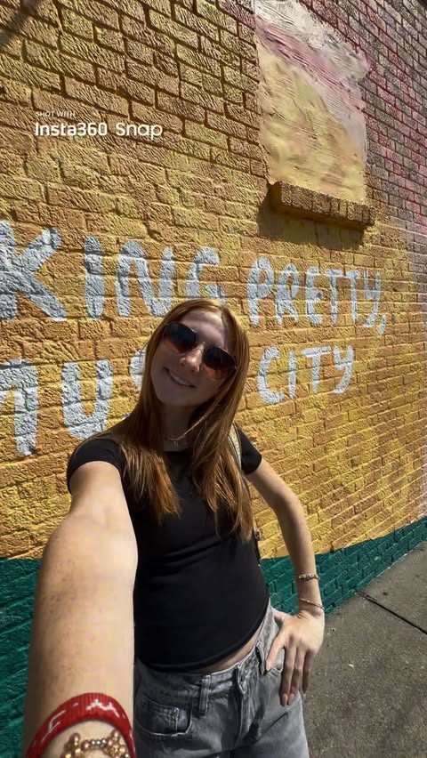Instagram post by @hashtag.natalie for Insta360. Caption reads: Come to Nashville with me and my @insta360 Snap....