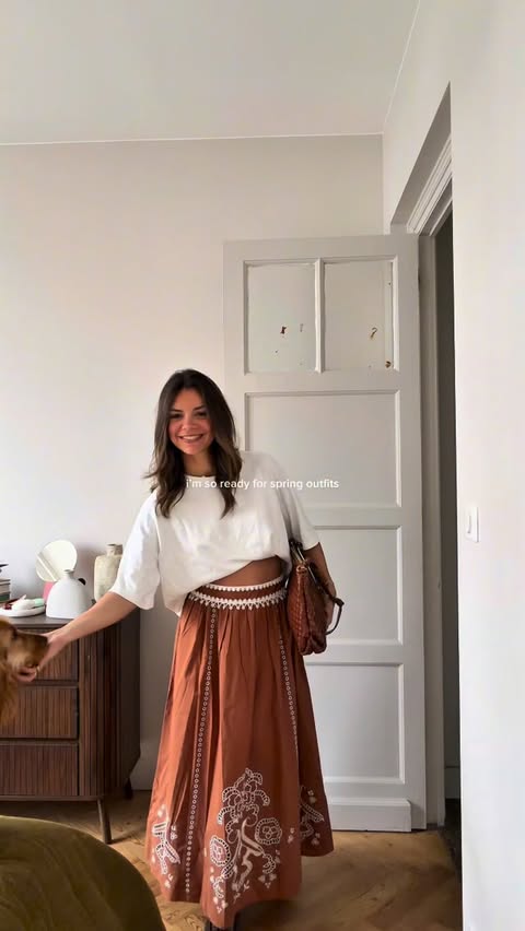 Instagram post by @capucinerqllrt for Petite Mendigote. Caption reads: some spring outfits inspo with @petitemendigote 💐....