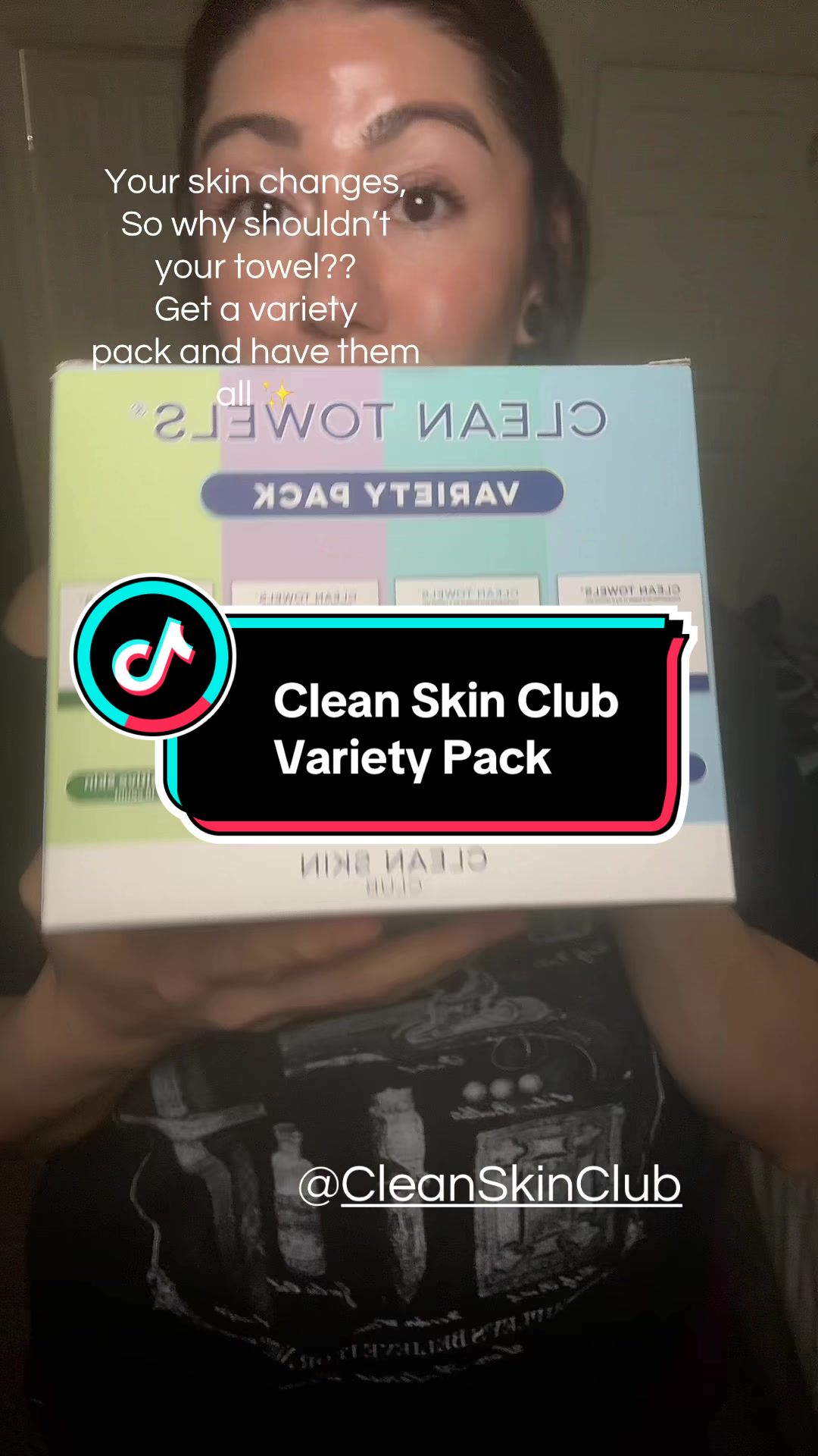 TikTok post by @hersimplelife7280 for cleanskinclub. Caption reads: [...] your face is feeling 🙌🏻 #cleanskinclub....
