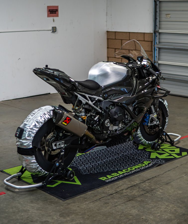 Instagram post by @jmotorrad for Rabaconda. Caption reads: Race Ready 😏. . . 🏍️ Race Bike built by....