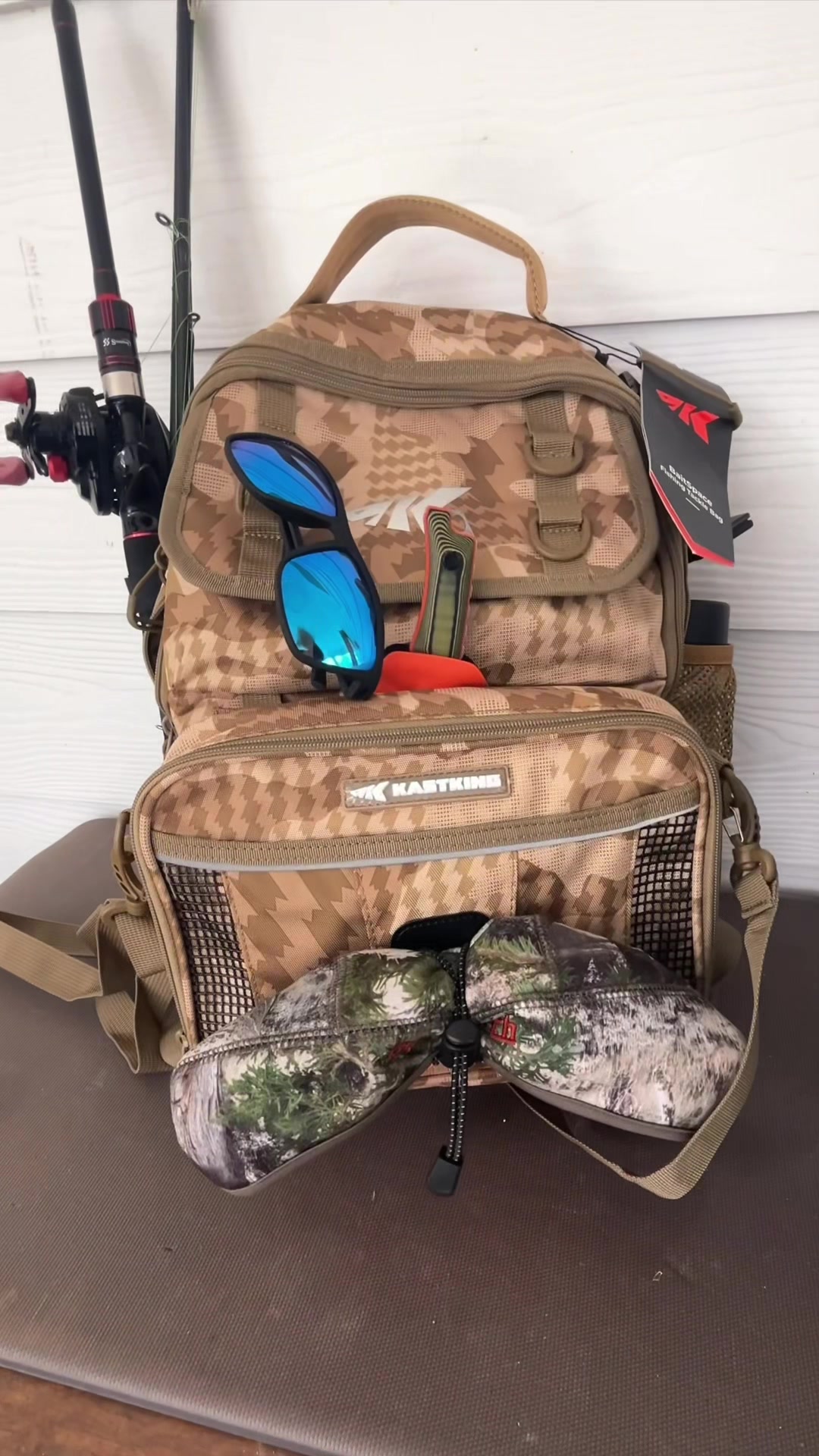 TikTok post by @angrychefskills for KastKing. Caption reads: [...] the woods and find a honey hole! 🐟 🎣....