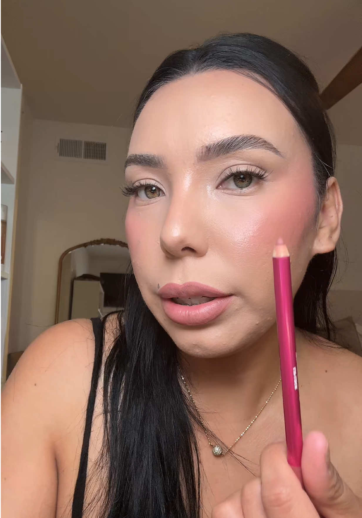 TikTok post by @crystalllara for BASMA Beauty. Caption reads: [...] liner that stays in place all day @BASMA....