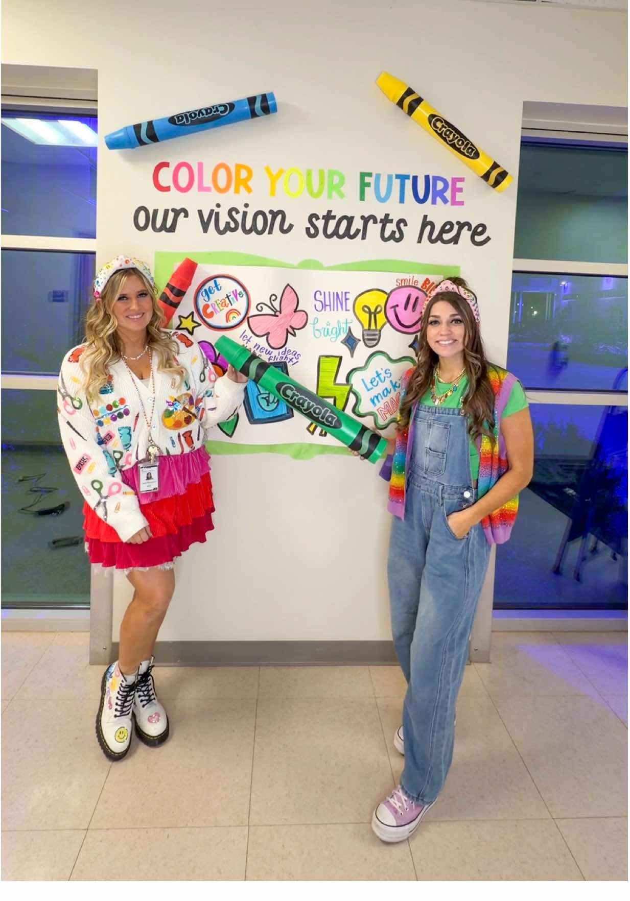 TikTok post by @happilyeverelementary for Crayola. Caption reads: [...] we’re celebrating Creativity Week with....