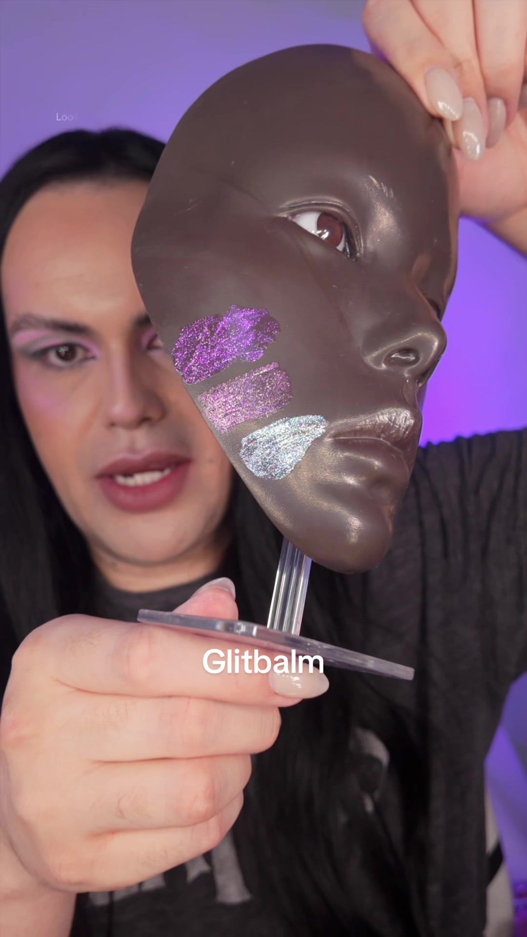 TikTok post by @cmrncruz for GETSTONNED. Caption reads: The @GetStonned Glitbalms are perfection as....
