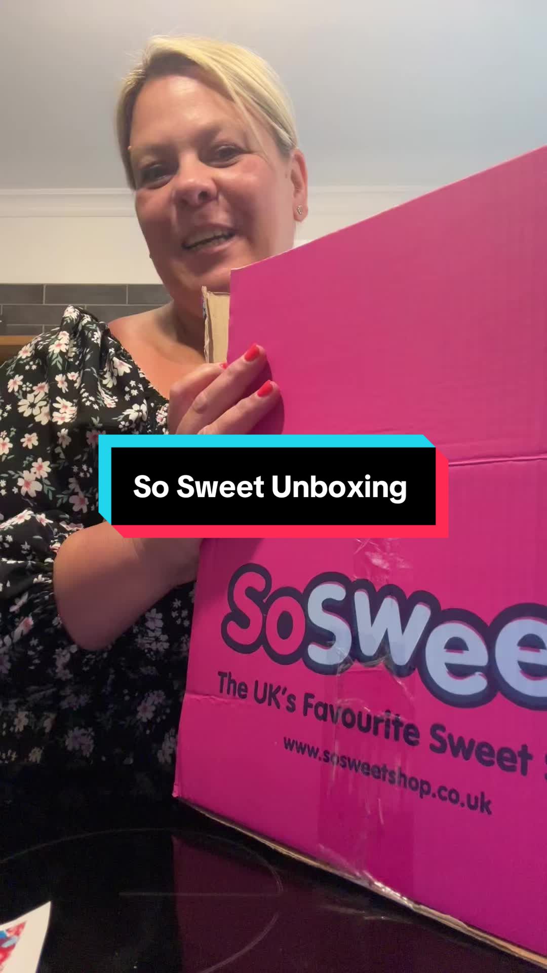TikTok post by @falasious_official for SoSweet. Caption reads: Wow another box of sweets @SoSweet Thank you so....