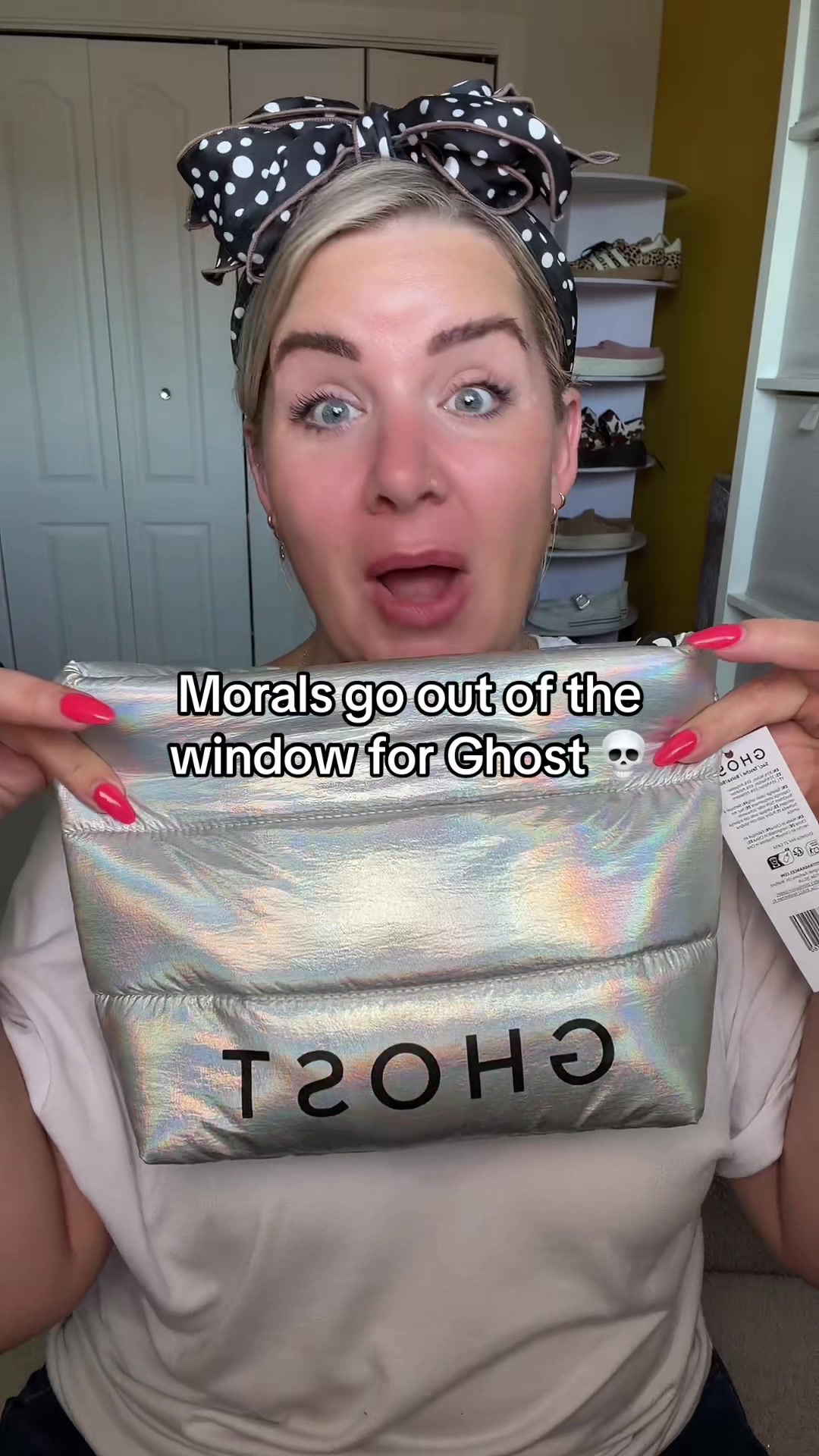 TikTok post by @sj.unfiltered for GHOST FRAGRANCES. Caption reads: [...] gifting friends, gift yourself 💜 @Ghost....
