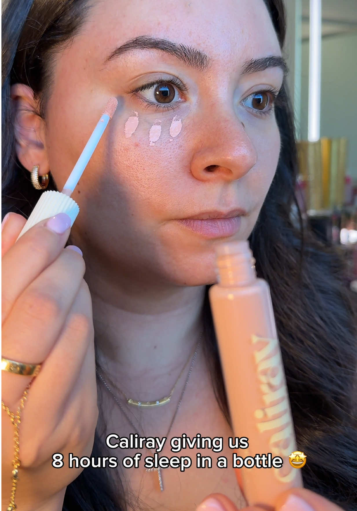 TikTok post by @n_bairouti for Caliray. Caption reads: [...] effect for my no-makeup makeup look!....