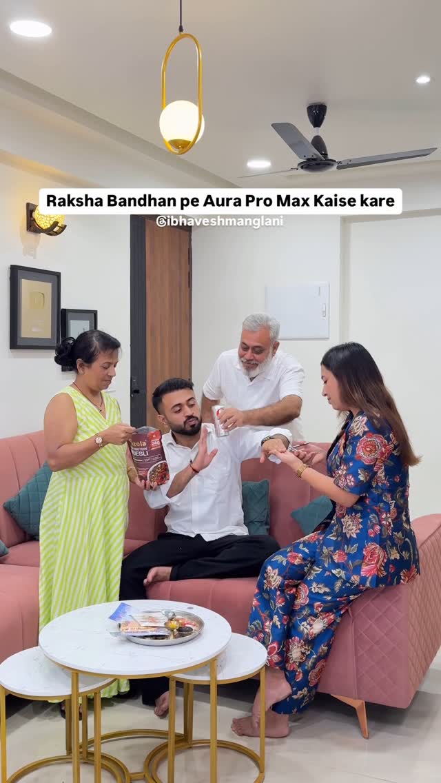 Instagram post by @ibhaveshmanglani for Pintola. Caption reads: Raksha Bandhan pe Aura Pro Max karne ke top hacks....