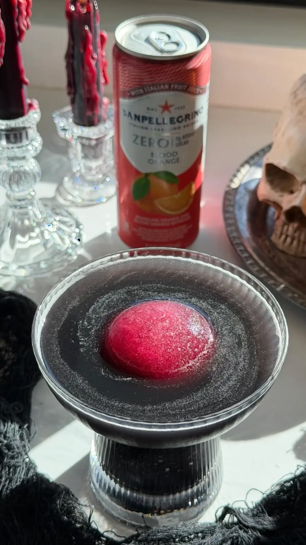 Instagram post by @cocktailswithkris for The Feedfeed. Caption reads: (#SPpartner 21+) This “Blood Moon” Margarita with....