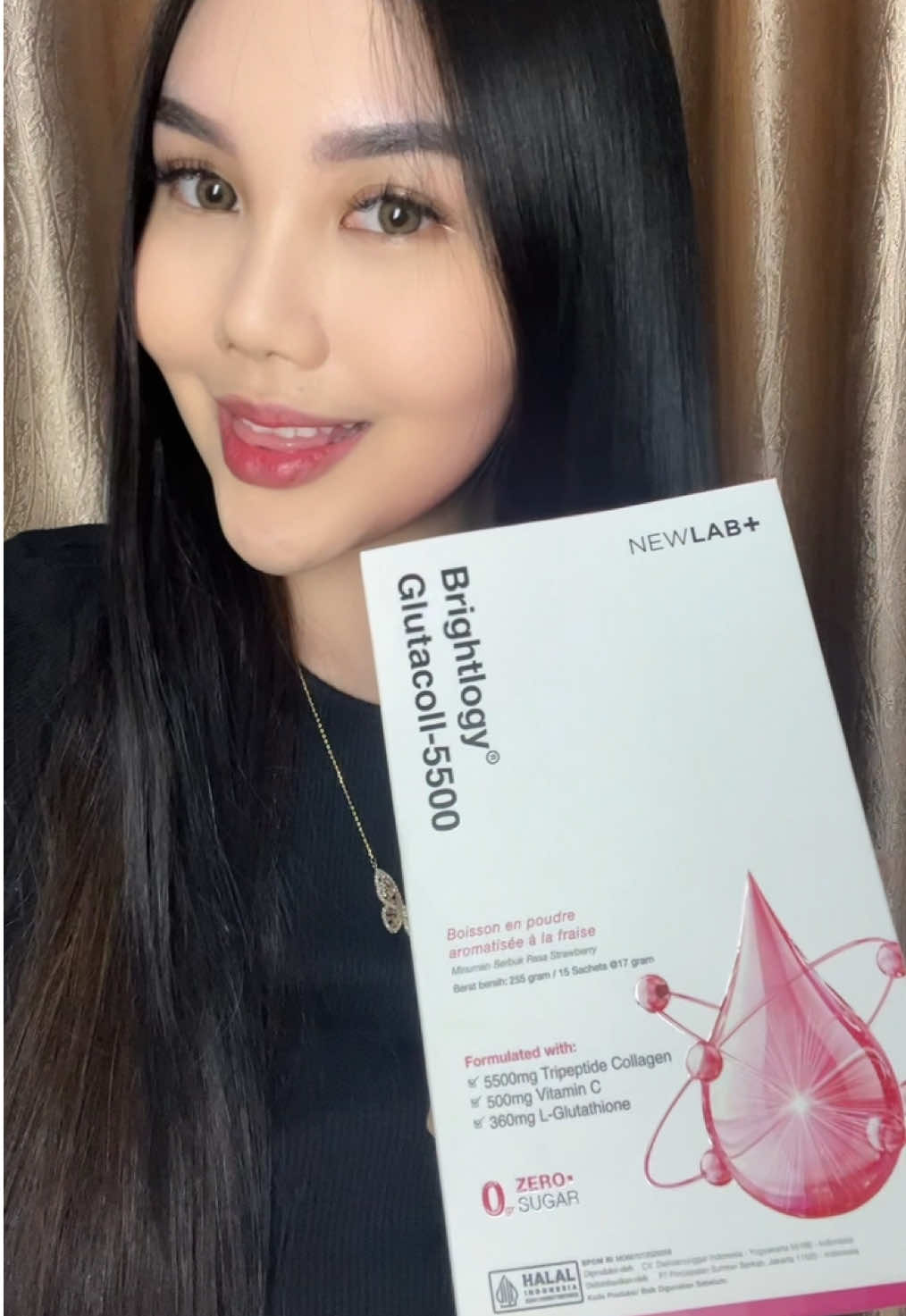 TikTok post by @namanya.katerine for Newlab. Caption reads: [...] aku coba ternyata beneran bagus dong 🤩....