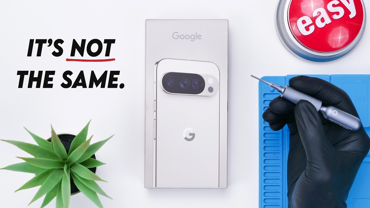 YouTube post by @PhoneRepairGuru for ElevenLabs. Caption reads: The Pixel 10 Pro Was Made To Be Transparent.......