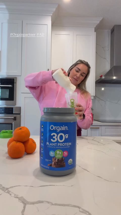 Instagram post by @careeohhlinee for Orgain. Caption reads: [...] recover. Lately I have been adding....