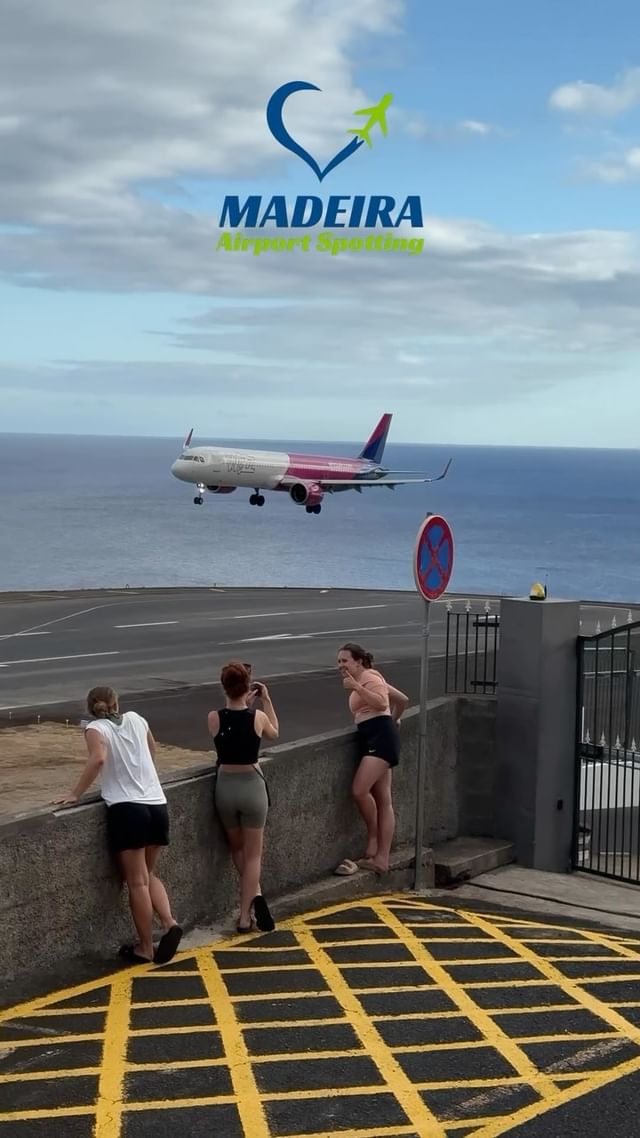 Instagram post by @madeiraairportspotting for Wizz Air. Caption reads: Wizzair landing at Madeira Airport 

#madeira....