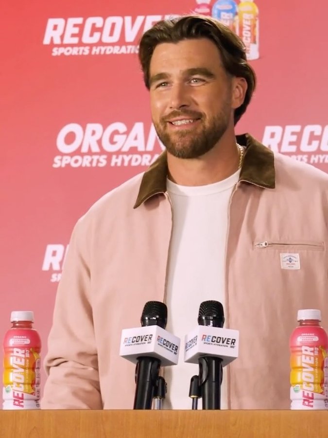 Instagram post by @kelcebrothers for DrinkRecover. Caption reads: 🗣️NEW NEWWS: Travis has joined RECOVER 180 as an....