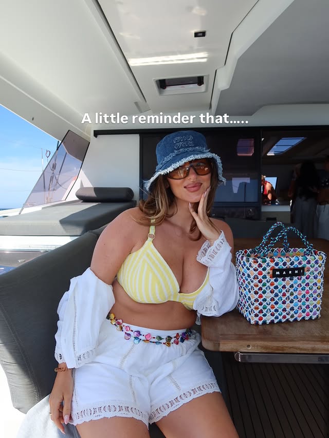 Instagram post by @fayereddish for Boux Avenue. Caption reads: [...] memories instead. Bikini & Cover up....
