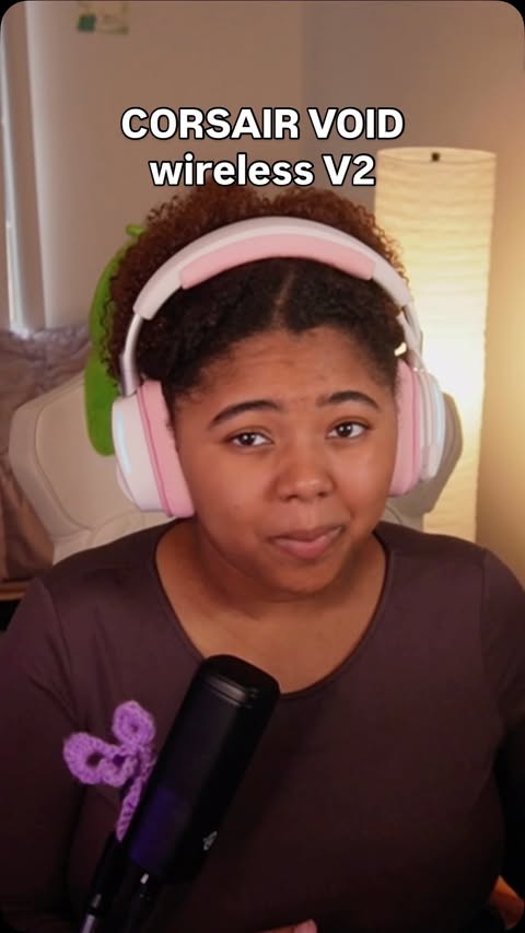 Instagram post by @tamaraluvsss for CORSAIR. Caption reads: Okay but WHY are these @corsair VOID wireless V2s....