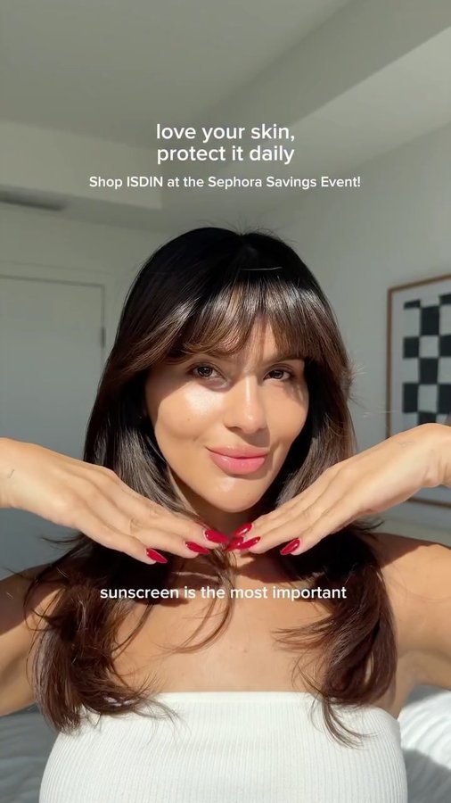 Instagram post by @kiaralindeborg for ISDIN. Caption reads: Love your skin? Protect it daily!✨ @isdinusa....