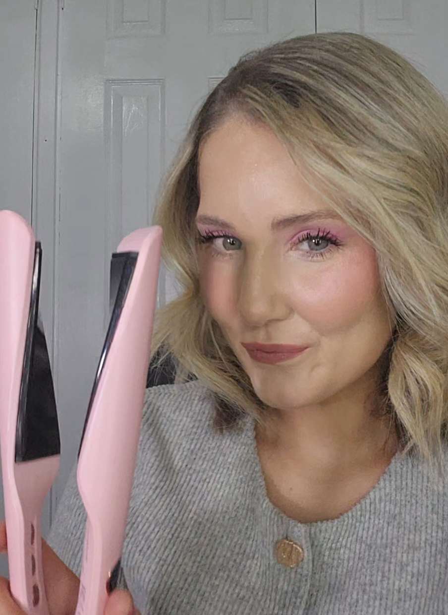TikTok post by @aprilm930 for Landot Beauty. Caption reads: 3 in 1 curler 💓 #landotbeauty @Landot-Beauty....