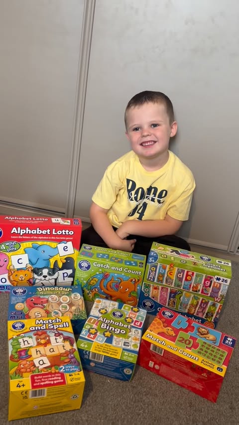 Instagram post by @_brodie_louie for Orchard Toys. Caption reads: AD Thank you so much @orchardtoys for sending us....