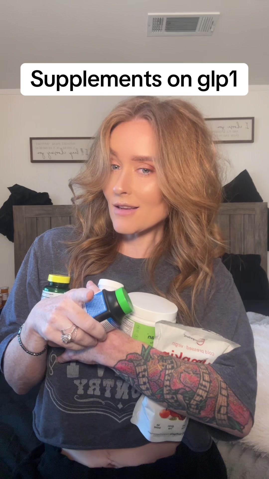 TikTok post by @wellnesswithcassie for Feel Goods. Caption reads: [...] #supplements #glp1supplements @Feel Goods.
