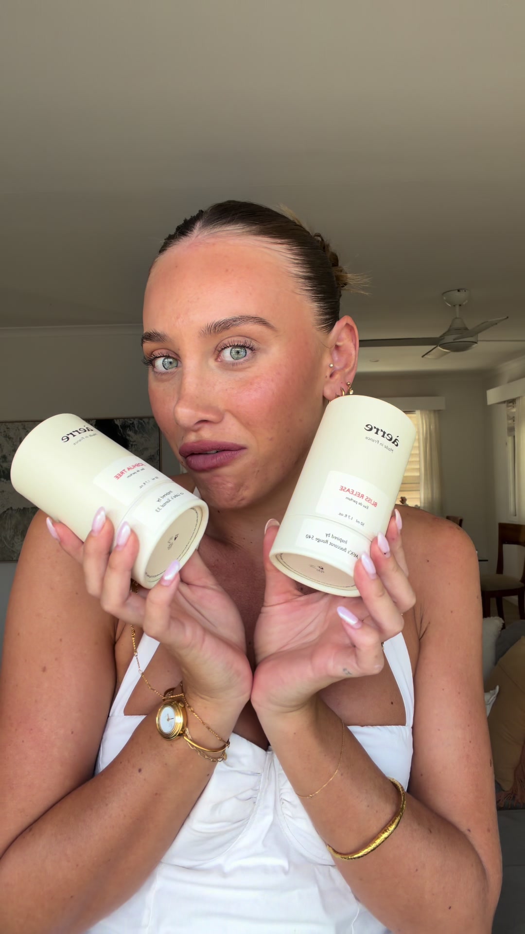 TikTok post by @imogengraccee for Aerre Perfumes. Caption reads: @Àerre Perfumes have the most identical smelling....
