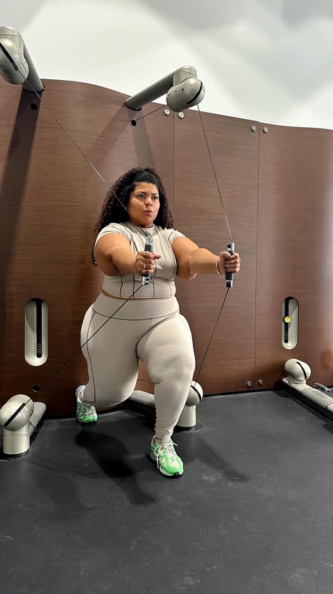 Instagram post by @thekatrinanichole for Peloton. Caption reads: [...] and don’t roll down. And this set from....