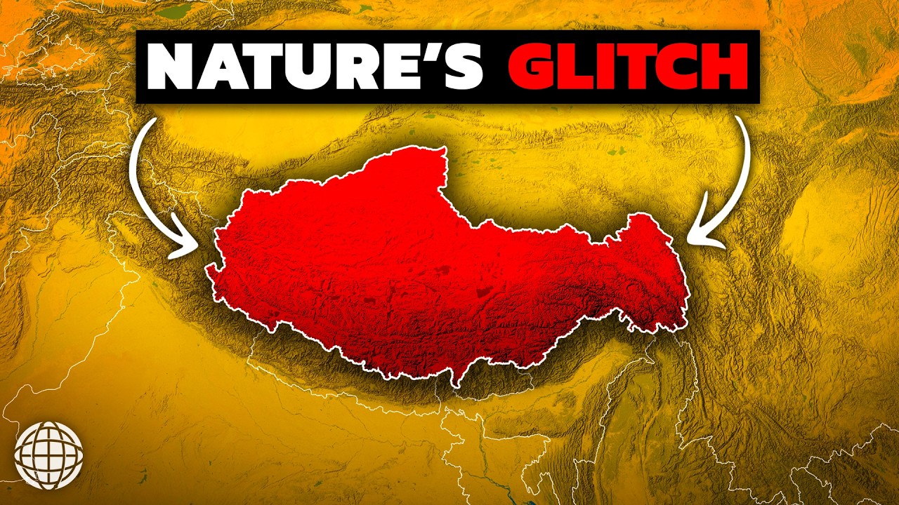 YouTube post by @GeographyByGeoff for Envato Elements. Caption reads: Why Tibet Is Earth's Strangest Place.