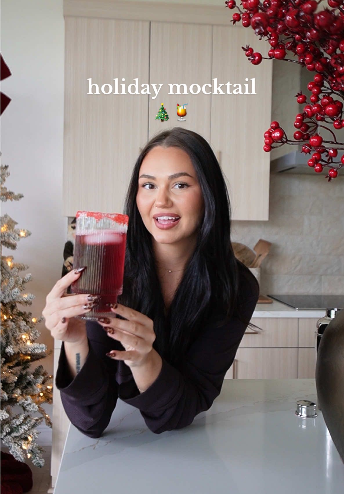 TikTok post by @montanakaoud for 5-hour ENERGY. Caption reads: all holiday long ! ❤️ @5-hour ENERGY #5HourPartner....